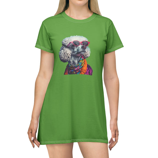 Women’s Casual green T-Shirt dress “FiFi Has Arrived”