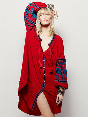 Embroidered Loose Cardigan Embroidered Dress