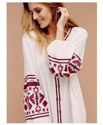 Embroidered Loose Cardigan Embroidered Dress