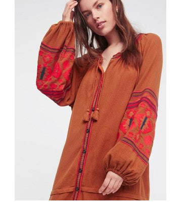 Embroidered Loose Cardigan Embroidered Dress