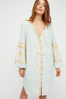 Embroidered Loose Cardigan Embroidered Dress