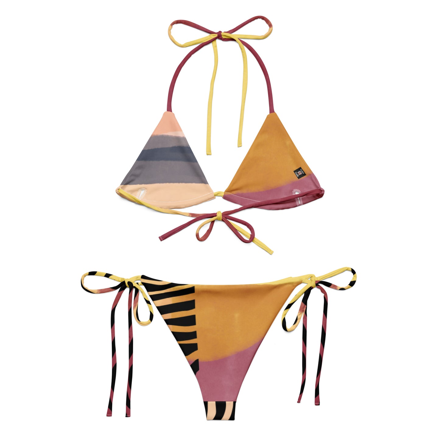 Partial Sunset Zebra Print String Bikini