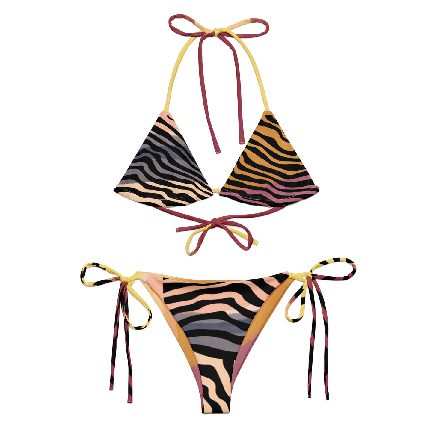 ColorCode Collection All-Over Sunset Zebra Print Bikini Set