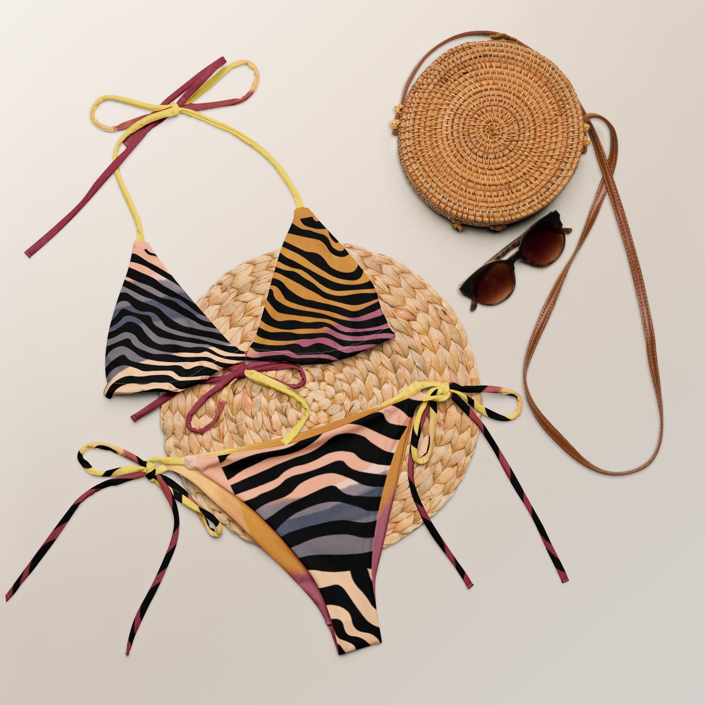 ColorCode Collection All-Over Sunset Zebra Print Bikini Set