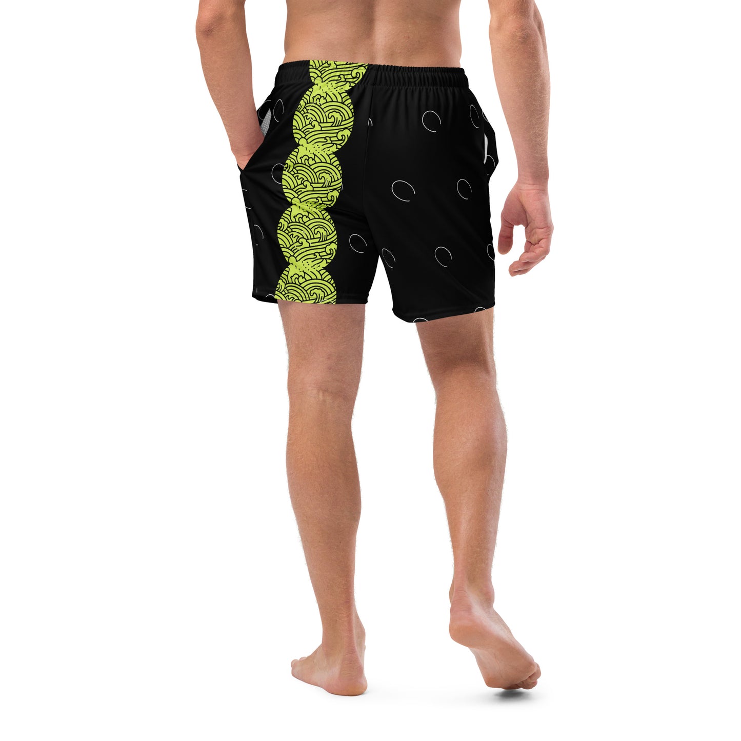 Men's Black Wave Swim Shorts