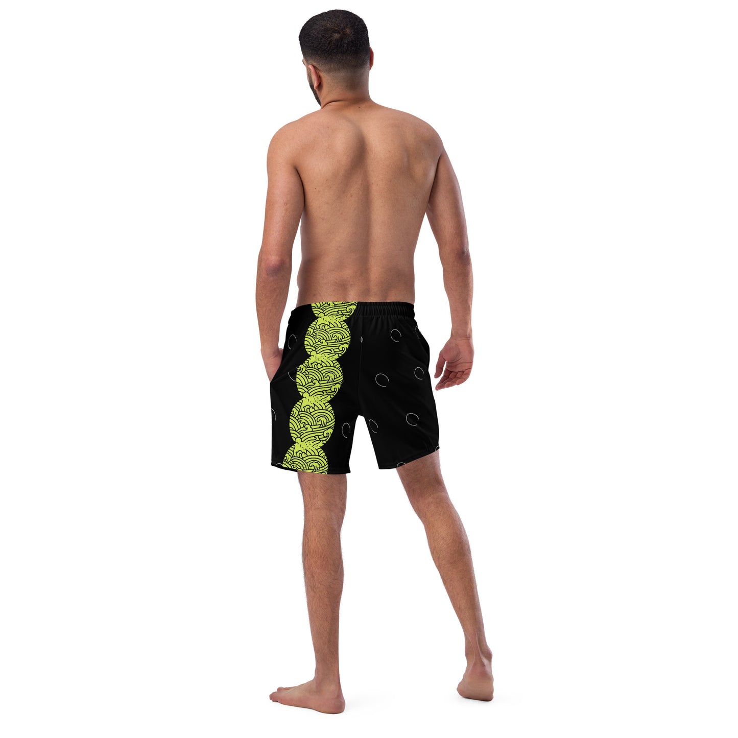 Men's Black Wave Swim Shorts