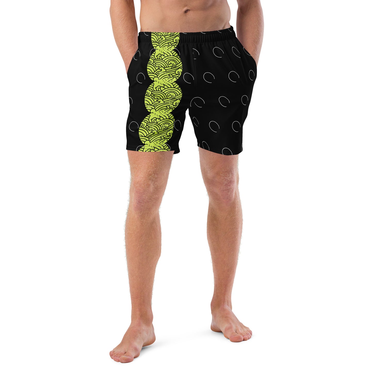 Men's Black Wave Swim Shorts