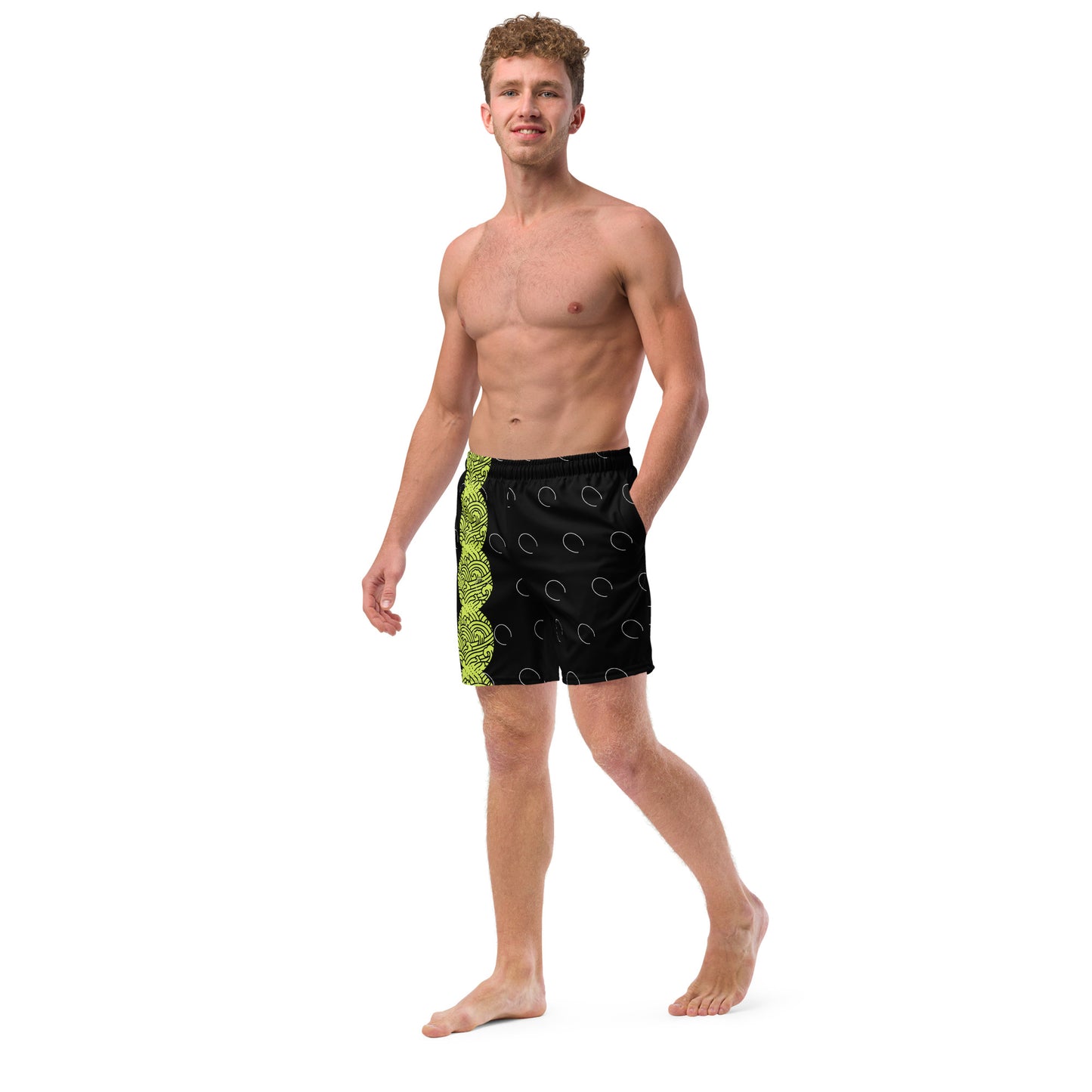 Men's Black Wave Swim Shorts