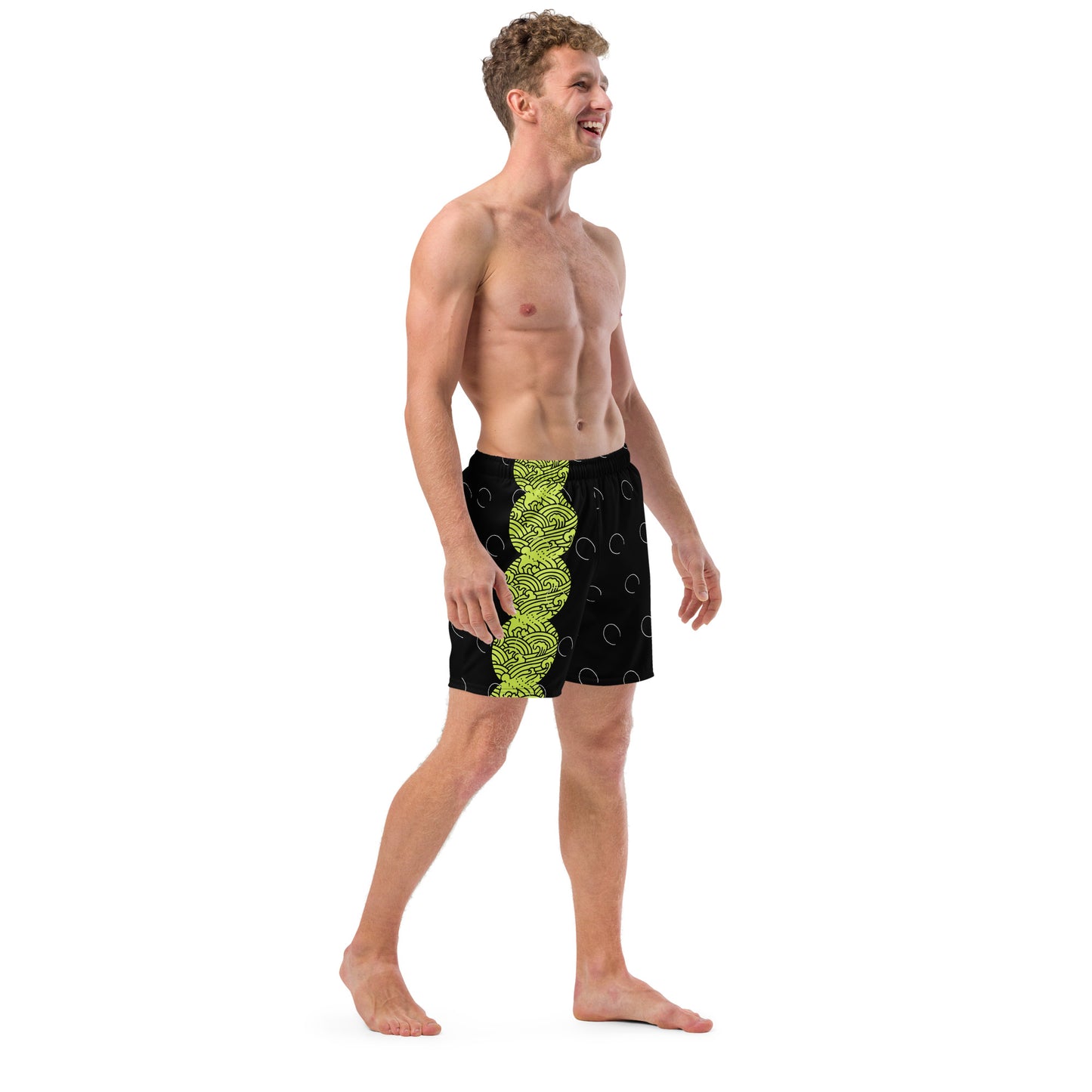 Men's Black Wave Swim Shorts